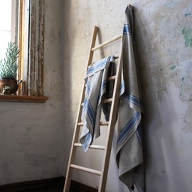 LinenMe Badetuch Leinen 100%, 100x145 cm - Leinentuch, Saunatuch, Handtuch, Duschtuch - Saunahandtuch damen und herren - Handtücher Natürliche - Blau