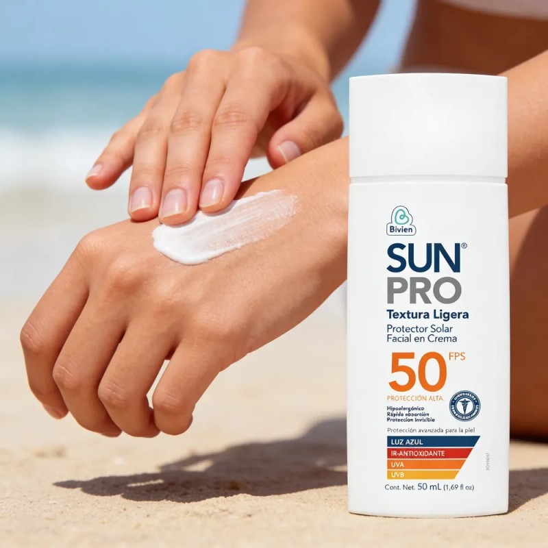 Crema Solar Facial Sunpro 50 Fps Textura Ligera