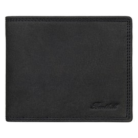 Benthill Men's Leather Wallet - Wallet with RFID Protection - Slim Wallet for Men - Genuine Vintage Leather Wallet, Black (H)