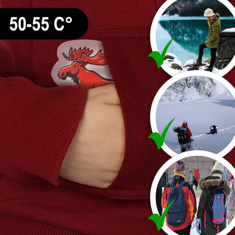 com-four® Pocket Warmer Reusable Hand Warmer with Great Motifs for