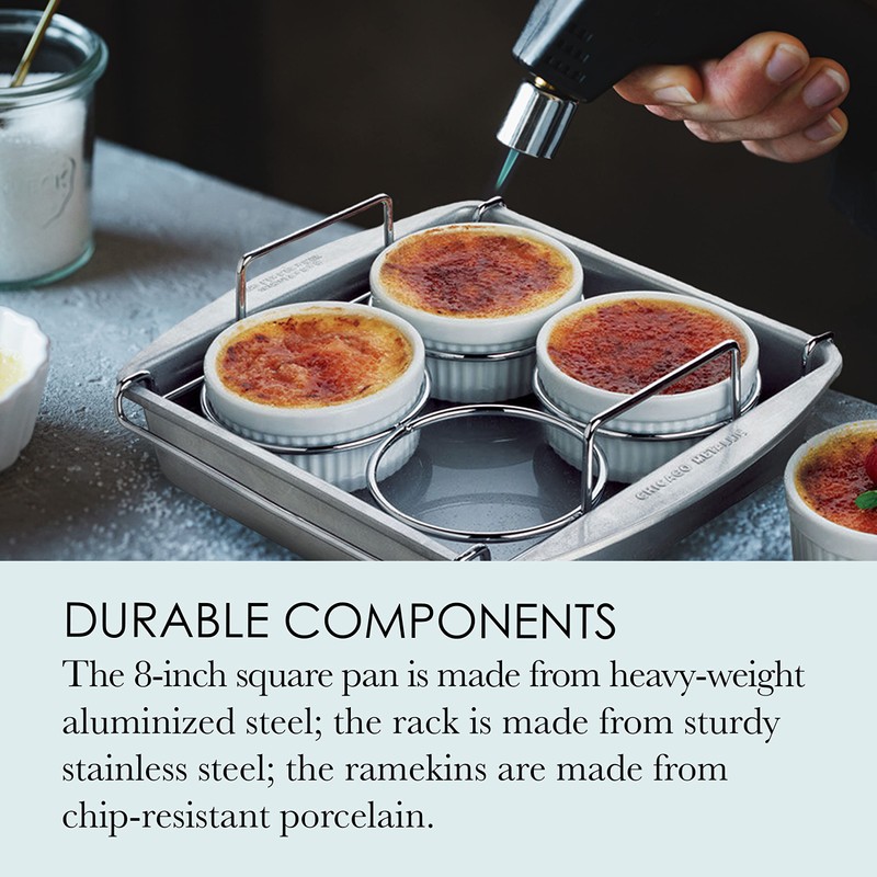 Chicago Metallic Professional 6-Piece Creme Brulee Set with 4 Porcelain