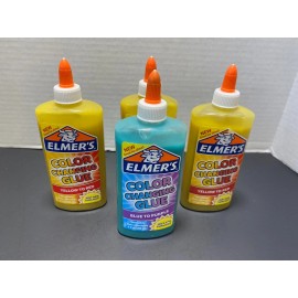 Elmer's New Elmers Color Changing Glue~Blue/Purple~Yellow/Red~9oz each