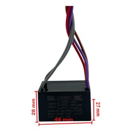 Capacitor Triple 4uf-5uf-6uf Compatible Con Ventilador De Lujo