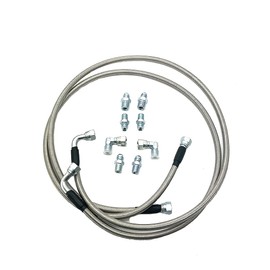 POWERWORKS Stainless Steel Flexible Braided Transmission Cooler Hoses/Line 52”Length compatible with TH350 700R4 TH400