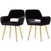 GOOLON Furry Desk Chairs Set of 2, Modern Fluffy Accent