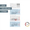BRUNNEN 3-Month Calendar 2026, Blue, 320 x 740 mm