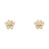 14k Yellow Gold Butterfly Stud Earrings with Screw Back