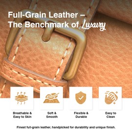 The Tannery Large Genuine Full Grain Leather Tote Bag for Women, Purse for Work Travel and Everyday Use, Stylish Durable Shoulder Handbag with Zipper Fits Laptop (Tan)