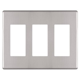 Amerelle 140RRRBN Siena Wallplate, 3 Rocker, Steel, Brushed Nickel, 1-Pack