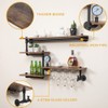 HEONITURE Industrial Pipe Shelves Wine Rack Wall Mounted with 4