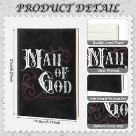 4 Pcs Christian Gifts for Church Men Pastor's Appreciation Gifts Vintage Leather Hardcover Notebook 1 Timothy 6:11 Religious Bible Verse Pen Joshua 1:9 Bookmark & Box(Man of God)