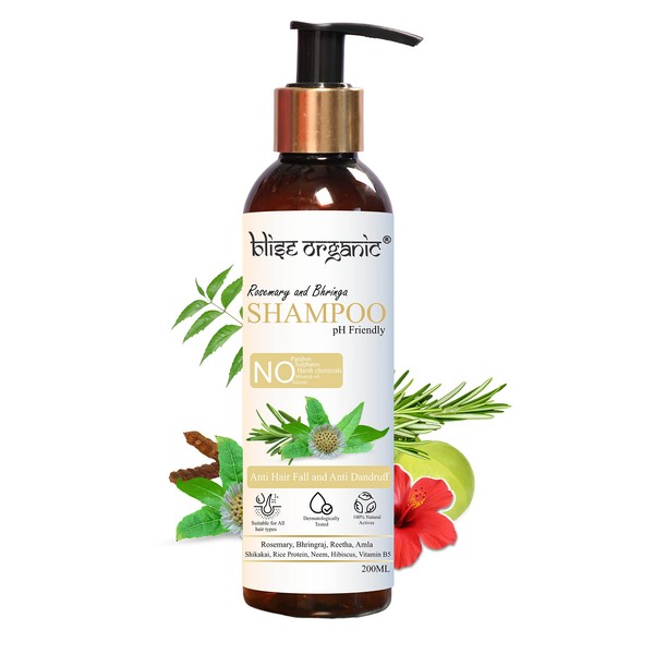 Blise organic Rosemary and Bhringa shampoo -Anti Hair Fall and