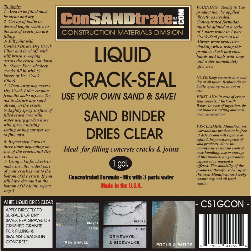 Consandtrate Crack-Seal 1 Gallon Concentrate. Add Water to Make up
