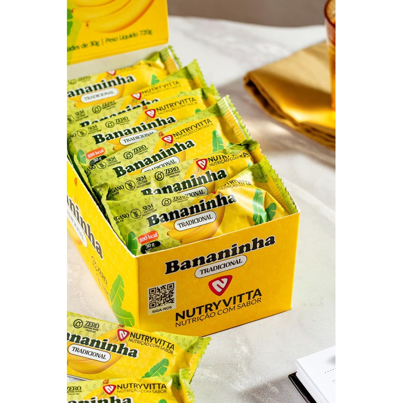 NutryVitta Banana Bar Traditional - Fruit Snack, Vegan, Gluten-Free, 1.06