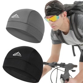 QEZEZA Inner Cap, Helmet, Bike, One Size Fits Most, 2-Piece Set, Sweat Absorbent, Quick Drying, Deodorizing, Antibacterial, Moisture-Proof, Comfortable, Cooling Feeling, UV Protection, UPF 50+, Sun