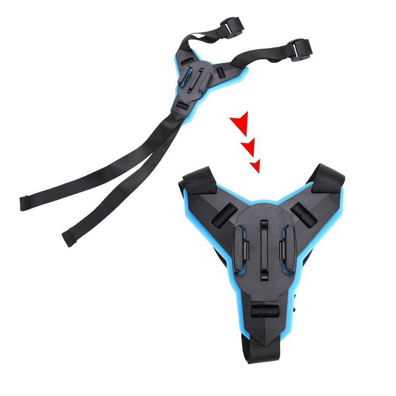 TELESIN Motorcycle Helmet Strap Mount with Frame Housing for GoPro