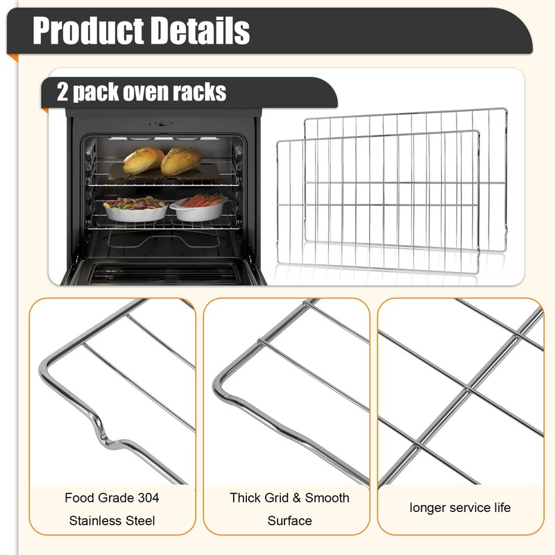 2-Pack Oven wire rack assembly 316496201（24" x 16" ）inch Compatible