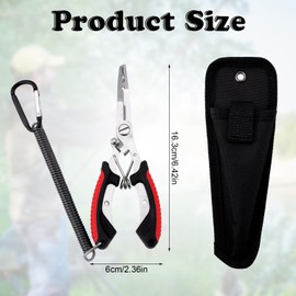 BOXOB Fishing Pliers, Stainless Steel Fishing Pliers Saltwater Ice Fly Sea Fishing Pliers Hook Remover Line Cutter Needle Nose Split Ring Pliers Fishing Scissors Tool Accessories Fishing Gear for Men