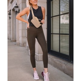 UTO Bum Bag Waist Bag for Men and Women Waterproof Nylon Fashion Slim Lightweight Waist Pack Bag with 3 Zip Pockets, 0759c pu apricot