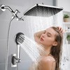 KHQF High Pressure Rainfall Showerhead Combo with Arm for Bathroom