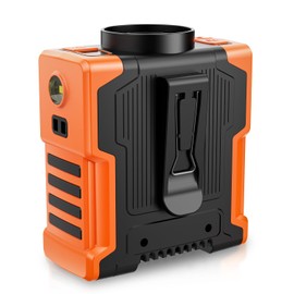 EasyAcc 10000 mAh Wasit Fan, Portable Neck Fan, Upgraded Max 16000RPM Strong Airflow, 10-24H Working Time, Wearable Belt Neck Waist Clip On Fan for Outdoor Workers/Farms/Travel (with Lanyard)