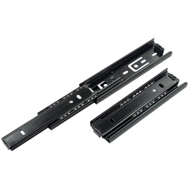 TOOPONE Drawer Slides, 8 Inch Full Extension 3 Section Ball Bearing Side Mounted Drawer Slider for Cabinet Kitchen Furniture ，2 Pack (8 Inch, Black)