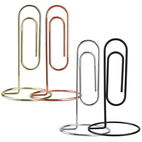 Desktop Memo Holder, 4Pcs Jumbo Desk Paper Clip Table Place