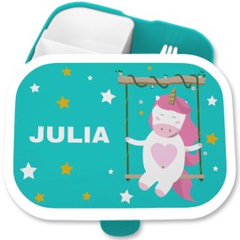 Children's Campus Lunch Box for Mepal - Unicorn Swing - 750 ml - Turquoise - Children's Lunch Boxes Nursery Lunch Box Girls School Unicorn Lunch Box for Kids School Gifts for School