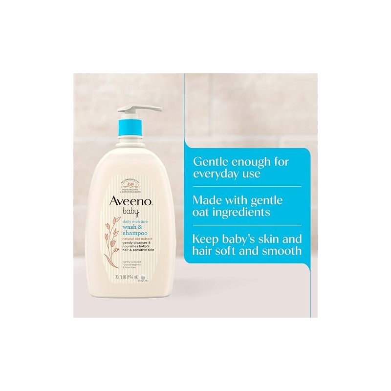 Aveeno Baby Jabón Corporal y Champú de Hidratación Diaria con