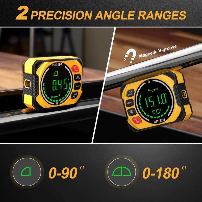 PREXISO 3-in-1 Multi Surface Laser Level with Digital Angle Gauge