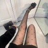 Shuang.W Love Polka Dot Bowknot Medias De Lunares Medias Negras