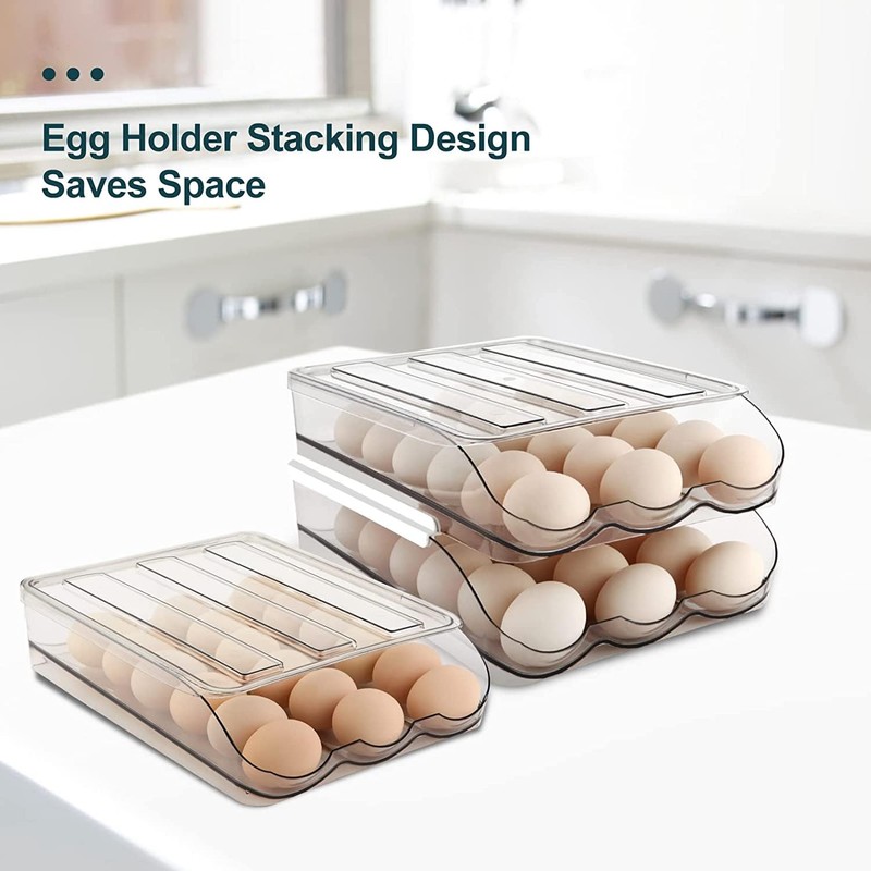 Maggie Stackable Egg Tray for Refrigerator 36 Egg Holder, Clear