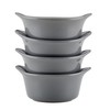 Rachael Ray Solid Glaze Ceramics Round Ramekins/Dipping Cup Set, 4