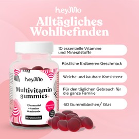 Hey'Mo Multivitamin Gummies with Vitamin D, C and Zinc, 60 Gummies