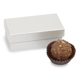 Set Of 24, Double Truffle Boxes Pearl 3.25 X 1.5 X 1.25"- 2 Pc Box Great For Wedding Favors