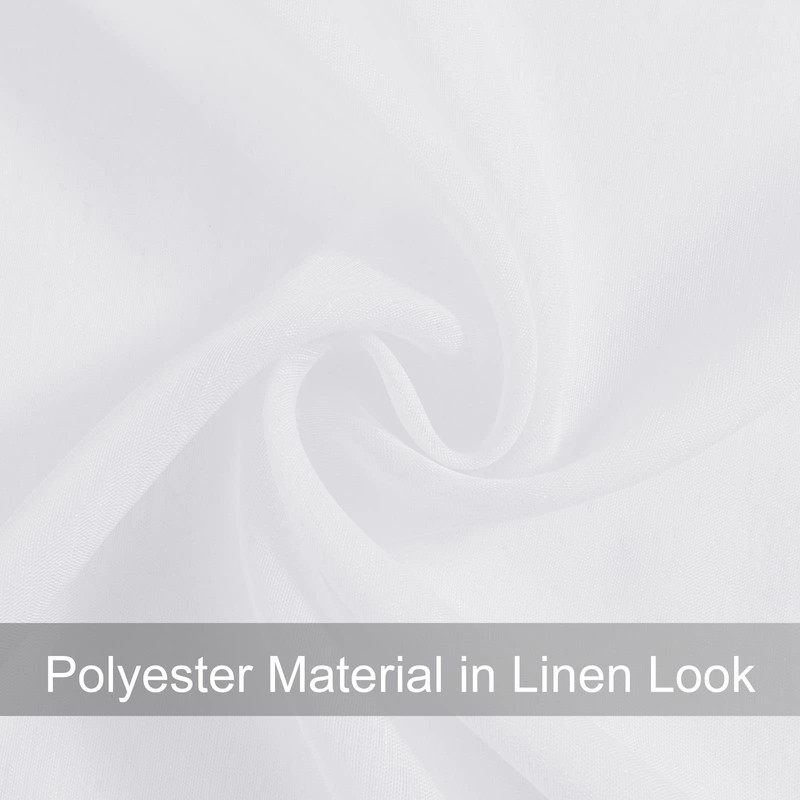 DWCN White Sheer Curtains with Tiebacks Semi Transparent Voile Rod