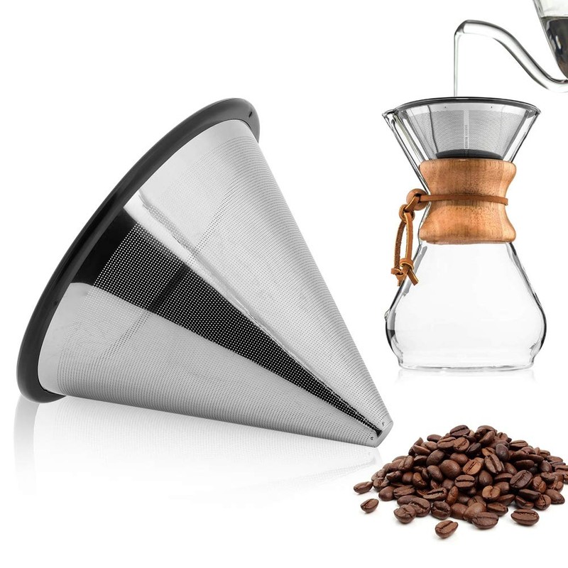 Pour Over Filter Stainless Steel Reusable Tea Coffee Dripper Coffee