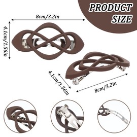 Tyqour 4 Pcs French Hair Barrettes, Decorative Hair Clip for Women Girls Thick or Thin Fine Hair, Vintage Half Ponytail Spring Clip (Matte Black, Dark Brown, Light Brown, Royal Blue)