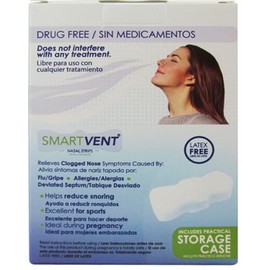SMART VENT 40 Tiras Nasales que alivian al instante la congestión nasal sin medicamentos y libre de latex. Incluye 2 practicos estuches. Respira Bien, Vive Mejor