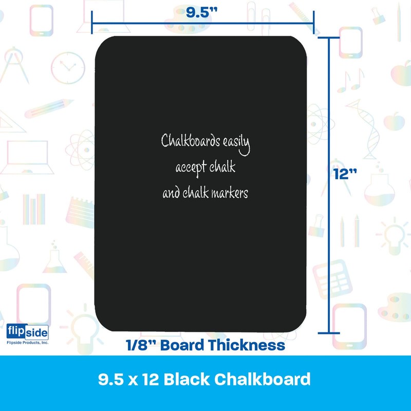 Flipside Products Chalk Board, 9 1/2" x 12", Black