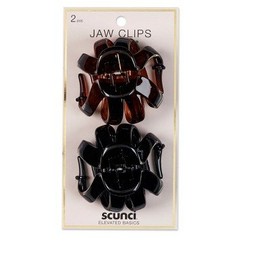 Scunci 7cm No Slip Jaw Clips - 2pk Black