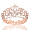 YARIEW Rose Gold Crystal Tiaras and Crowns for Women Rhinestone