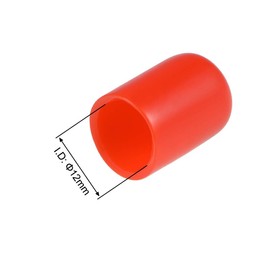 TA-VIGOR 20Pcs Rubber End Caps, 12mm ID Round Flexible Screw End Caps Thread Protectors, Red Vinyl Bolt Covers Rubber Covers for Screws, Tubes, Cables, Wires, etc