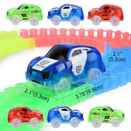 Glow Tracks Cars Light Up Toy Cars Race Track Accessories Compatible with Magic Tracks and Neo Tracks Replacement Best Gifts for Boys and Girls (3 Pack)
