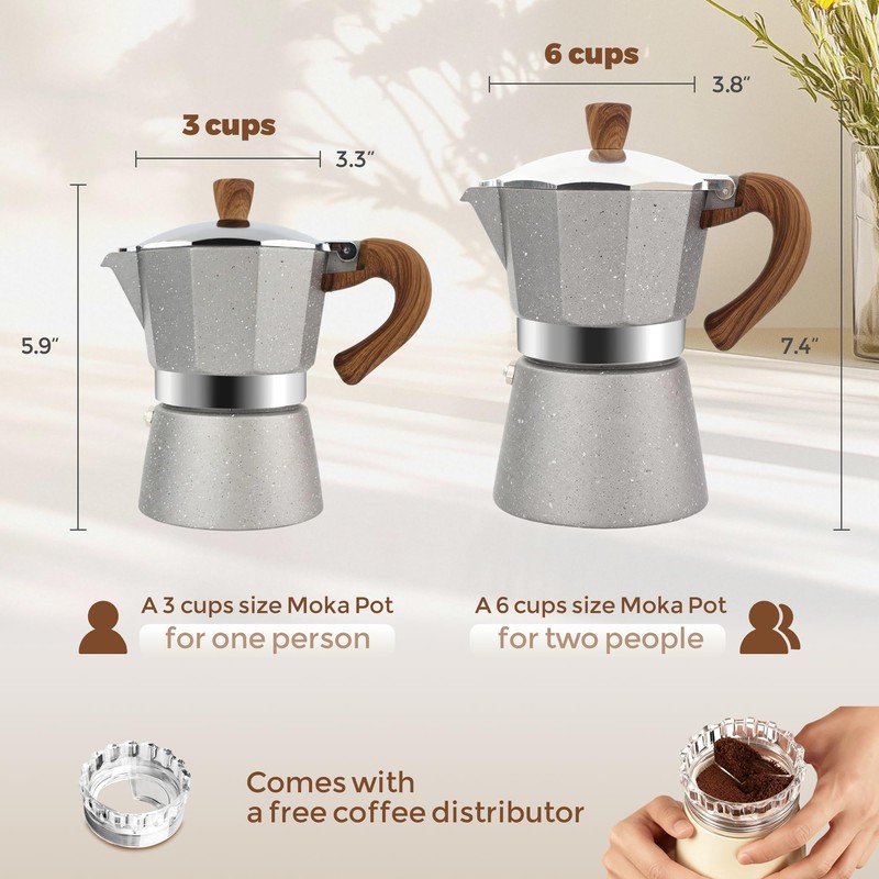 ShanSon Moka Pot Stovetop Espresso Maker 3 Cup 5 oz