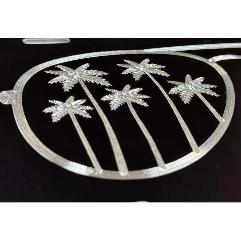 Palm Tree Sunglasses Car Tag Diamond Etched Vanity Front Aluminum