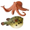 Pufferfish and Octopus Toys for Kids, Realistic Sea Animals Action