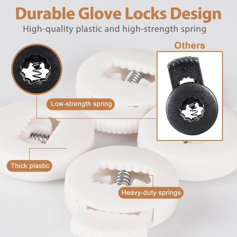 Glove Locks, 8-Pack Baseball/Softball Glove Lace Locks – Vibrant Colors,