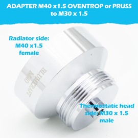 BLUMKRAFT Set of 2 Metal Adapters for Braukmann Oventrop and Pruss M40 x1.5 (Prototype) to M30 x 1.5 Thermostat/Thermostatic Head M30 x 1.5 Male New Model June 2025