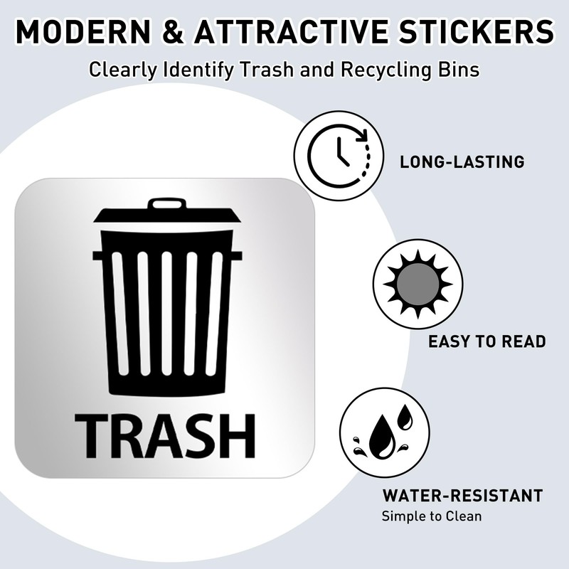 Bueake Pack of 16 Recycle Sticker for Trash Bins self